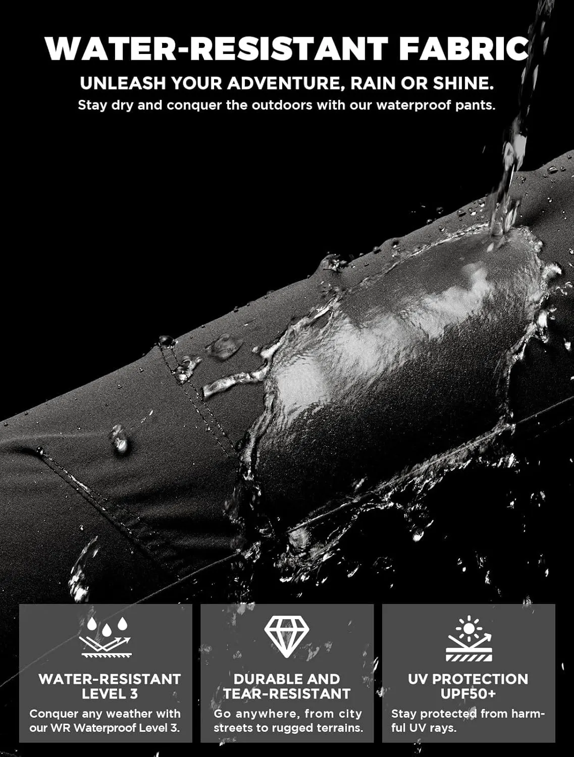 Wespornow Men's-Hiking-Pants Lightweight Water Resistant Quick Dry Outdoor Pants for Fishing Travel Camping