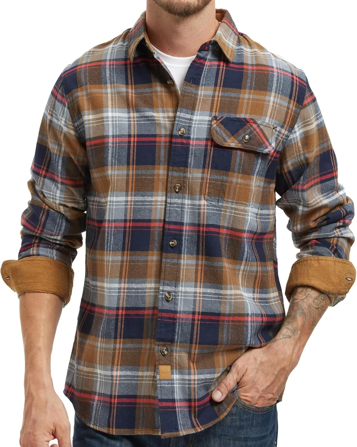 Westbro? Mens Flannel Shirts Long Sleeve Button Down Flannel Shirt for Men Plaid Shirt Mens Button Up Shirts Long Sleeve
