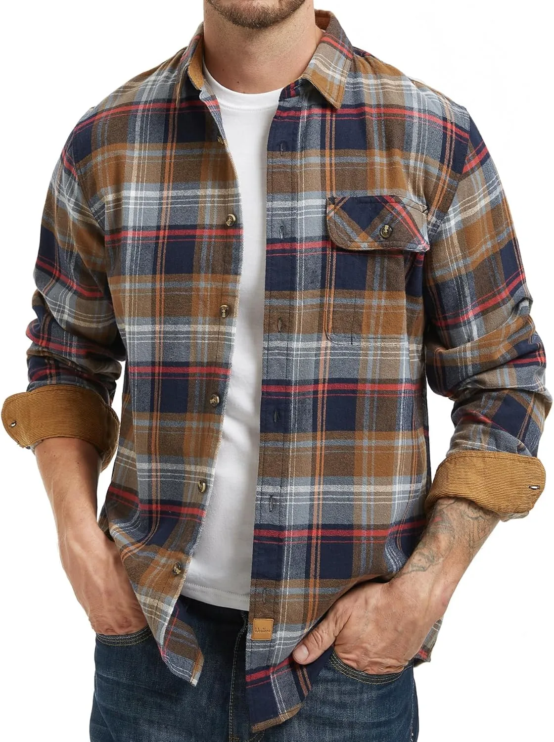 Westbro? Mens Flannel Shirts Long Sleeve Button Down Flannel Shirt for Men Plaid Shirt Mens Button Up Shirts Long Sleeve