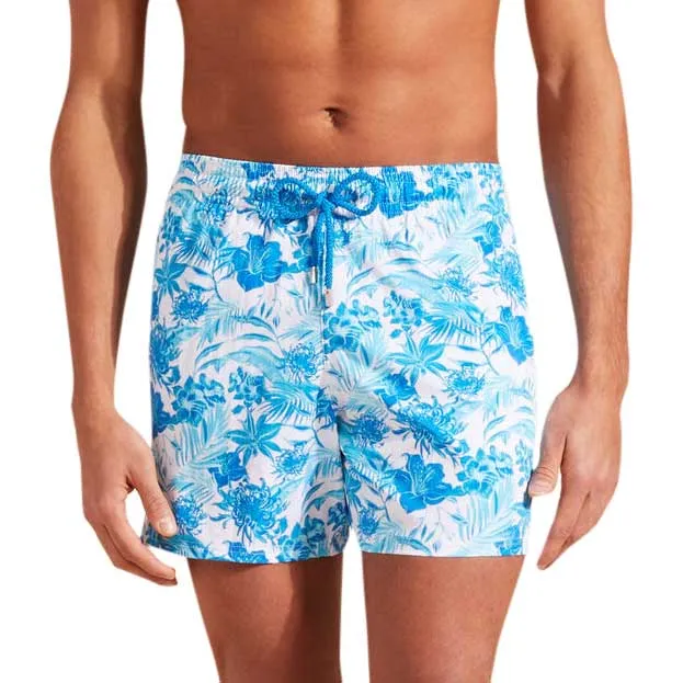 White ‘Tahiti Flowers’ Moorise Swim Trunks