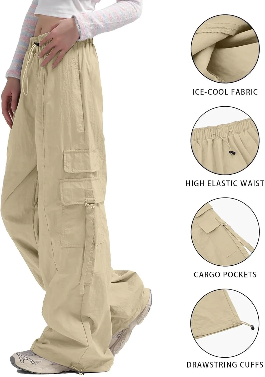 Wide Leg Pants for Women Winter Stretchy Vacation Pants with Pockets Straight Leg Water Resistant