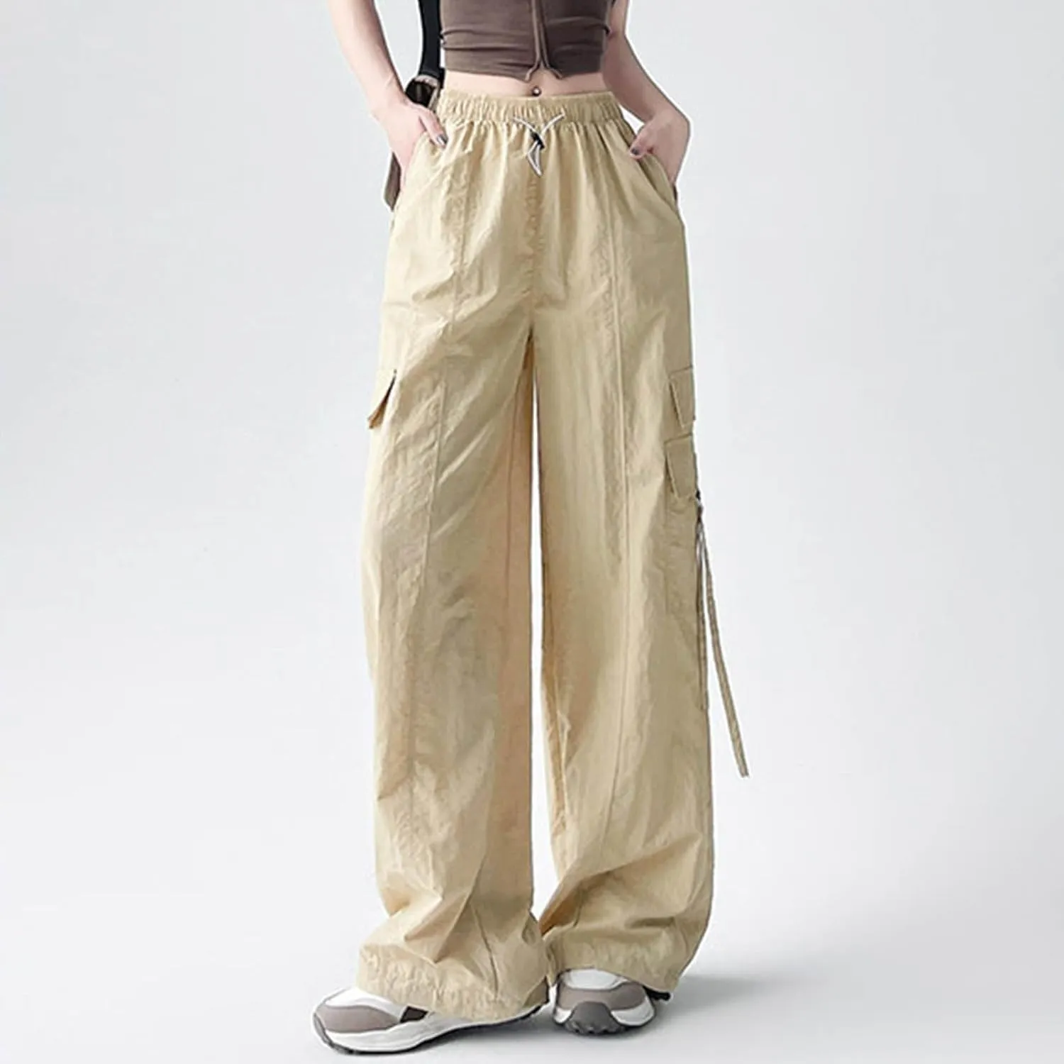 Wide Leg Pants for Women Winter Stretchy Vacation Pants with Pockets Straight Leg Water Resistant