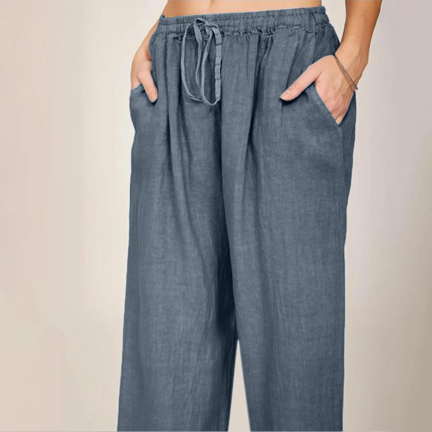 Wide Leg Sweatpants Winter Opaque Yoga Slacks with Pockets Barrel Pants Water Resistant