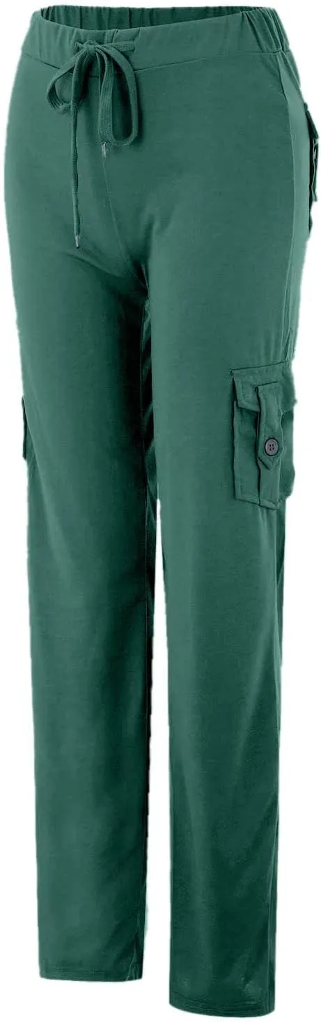 Wide Leg Yoga Pants for Women High Waisted Cargo Bootcut Yoga Pants with Pockets Summer Plus Size Flare Workout Pants