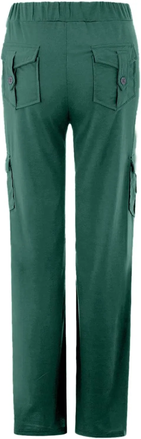 Wide Leg Yoga Pants for Women High Waisted Cargo Bootcut Yoga Pants with Pockets Summer Plus Size Flare Workout Pants