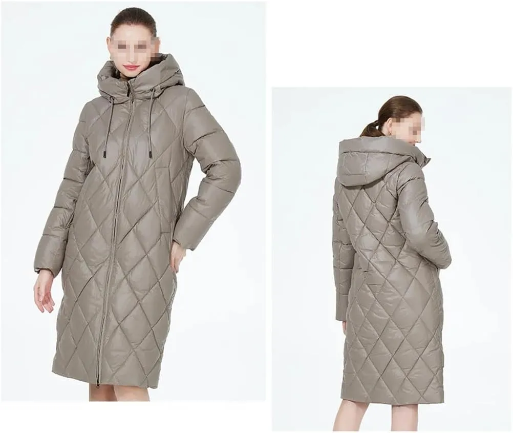 Winter Ladies Quilted Jacket Women Padded Parka Thickened Warm Long Cotton Coat