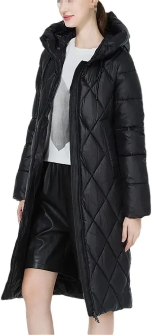 Winter Ladies Quilted Jacket Women Padded Parka Thickened Warm Long Cotton Coat
