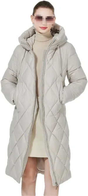 Winter Ladies Quilted Jacket Women Padded Parka Thickened Warm Long Cotton Coat