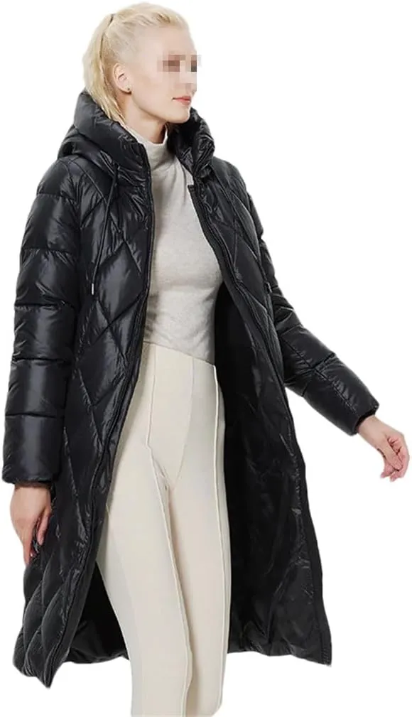 Winter Ladies Quilted Jacket Women Padded Parka Thickened Warm Mid-Length Cotton Coat