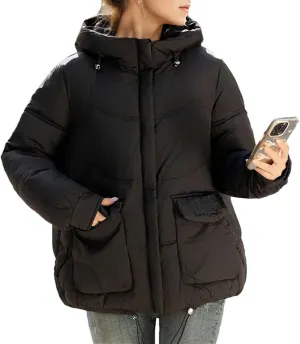 Winter Padded Coat Women Short Hooded Thicken Down Cotton Jacket Warm Fashion Loose Puffer Coat