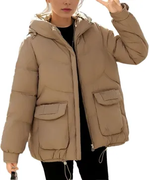 Winter Padded Coat Women Short Hooded Thicken Down Cotton Jacket Warm Fashion Loose Puffer Coat
