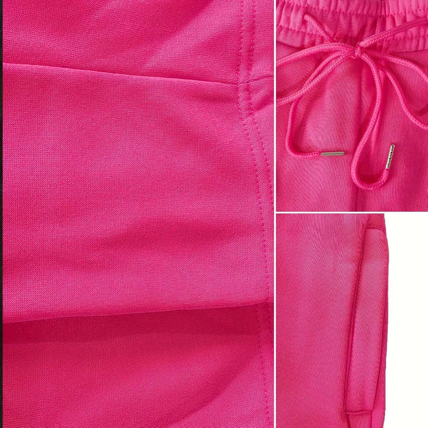 Women Cargo Sweatpants Stacked Pants Warm Fleece Drawstring Waist Casual Joggers Trousers
