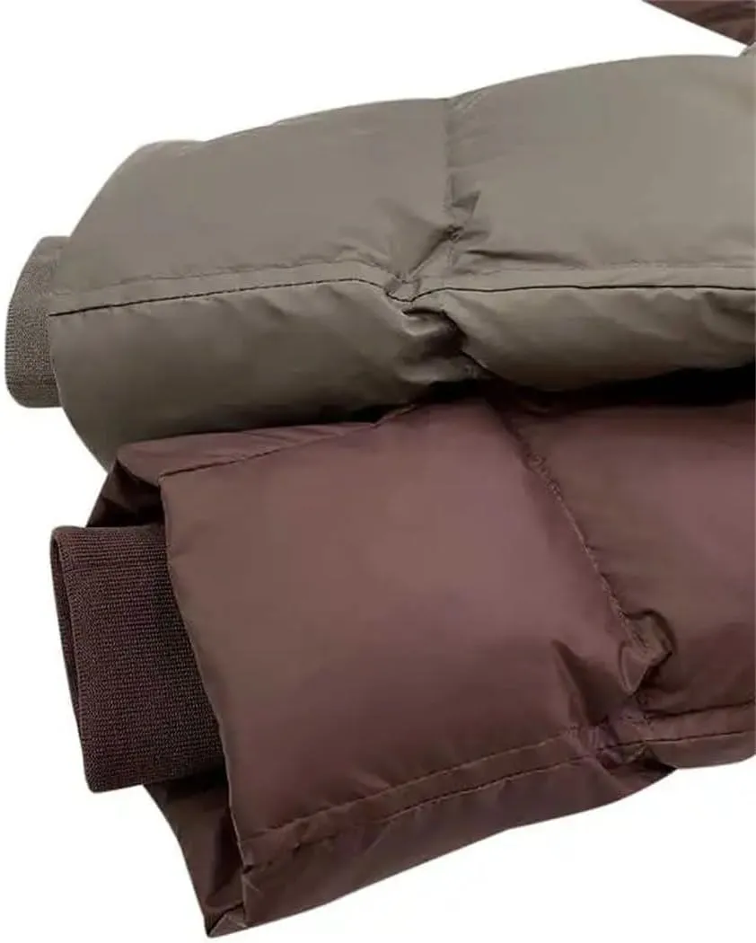 Women Casual Mid-Length Stand Collar Hooded Down Coat Winter Thicken Zipper Cotton-Padded Jacket Warm Loose Jacket