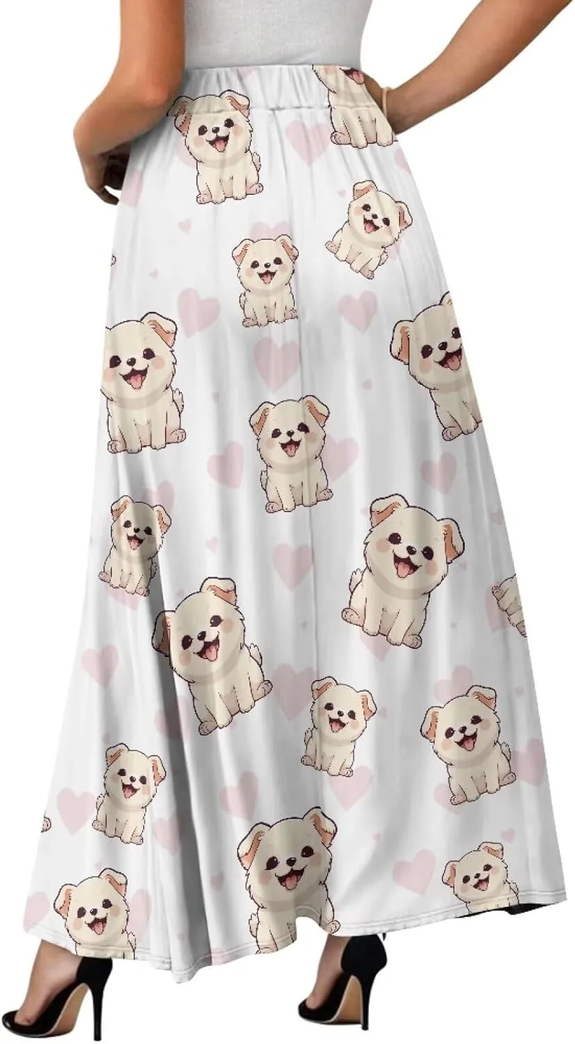 Women Full Length Skirt High Waisted Long Skirts with Pockets Lightweight Soft Flowy Swing A Line Maxi Skirt S-2XL
