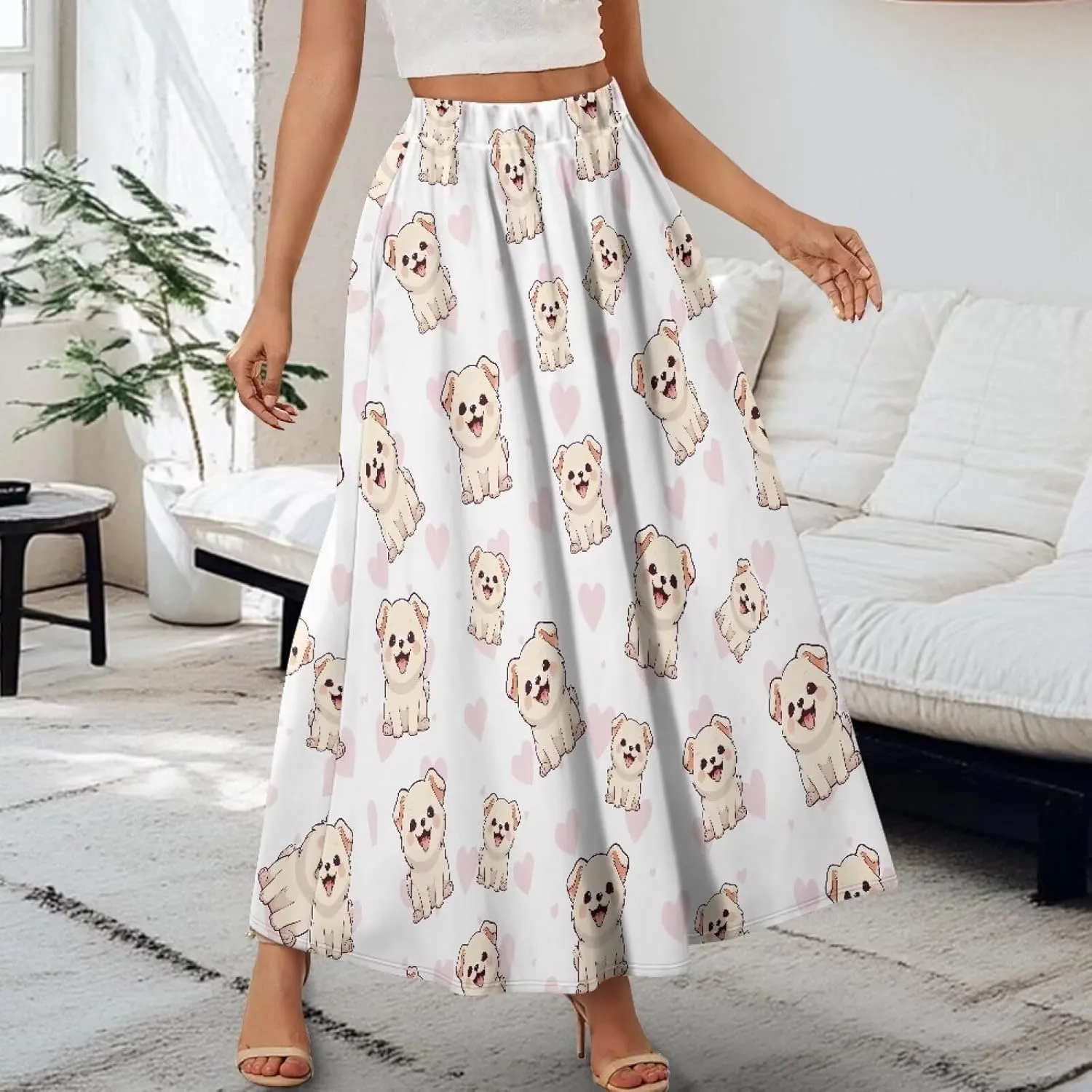 Women Full Length Skirt High Waisted Long Skirts with Pockets Lightweight Soft Flowy Swing A Line Maxi Skirt S-2XL
