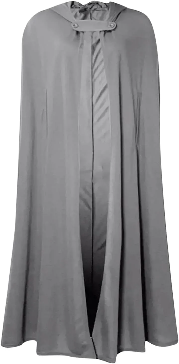 Women Hooded Trench Coat Open Front Cardigan Jacket Coat Vintage Cape Cloak with Hood Long Poncho Cosplay Costume