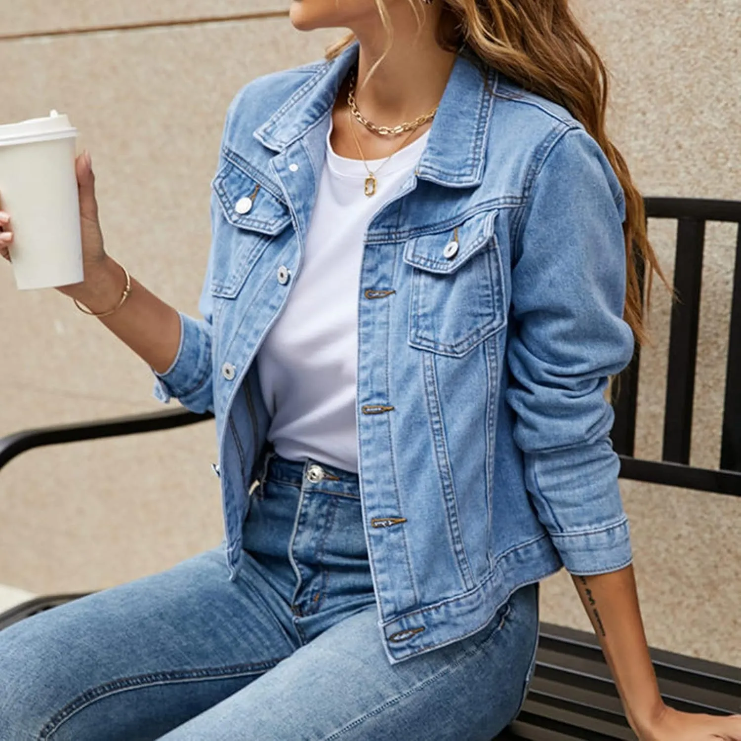 Women Military Anorak Jackets Zip Up Snap Buttons Parka Utility Coats Outwear Cargo Jacket with Pocket