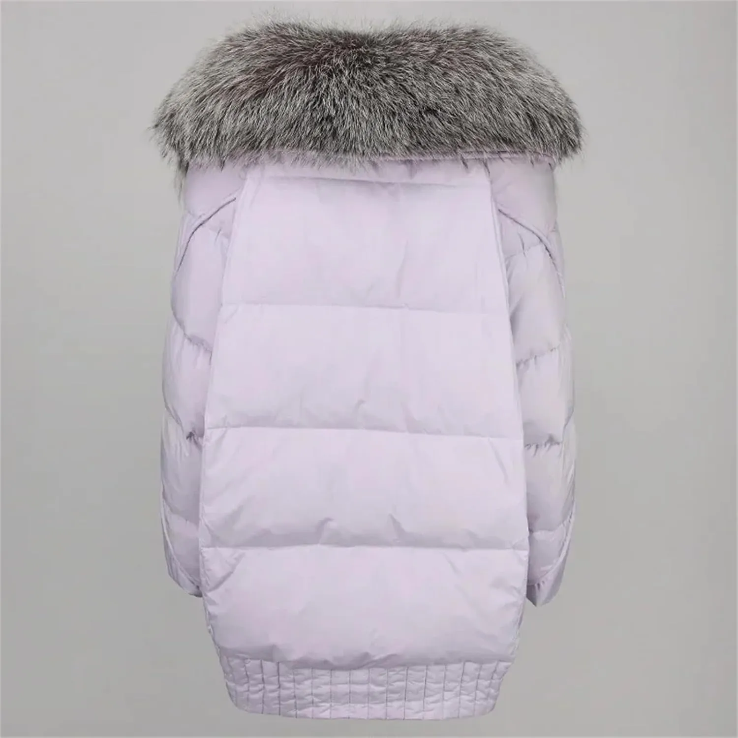 Women Plush Stand Collar Down Jacket Elegant Warm Single Breasted Long Sleeve Parka Coat