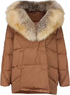 Women Plush Stand Collar Down Jacket Elegant Warm Single Breasted Long Sleeve Parka Coat