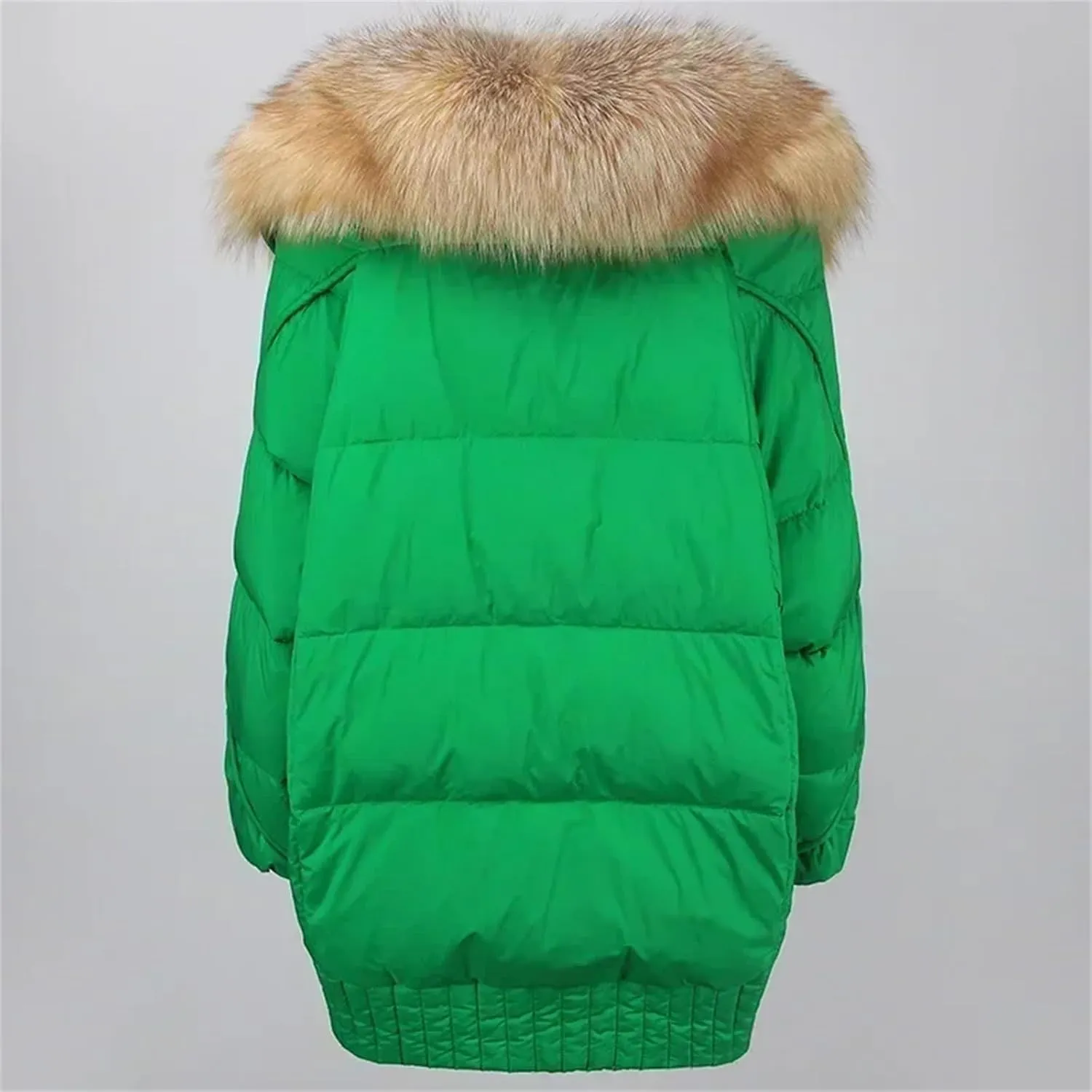 Women Plush Stand Collar Down Jacket Elegant Warm Single Breasted Long Sleeve Parka Coat