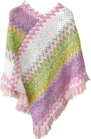 Women Poncho Cape Warm Sweater Open Front Poncho Scarf Blanket Cardigan Coat Shawl Wrap Scarves Elegant Blanket