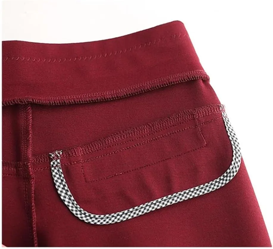 Women Spring Plus Size Stretch Flare Pants Office Lady Elegant Suit Flared Trousers Elastic Band Waist