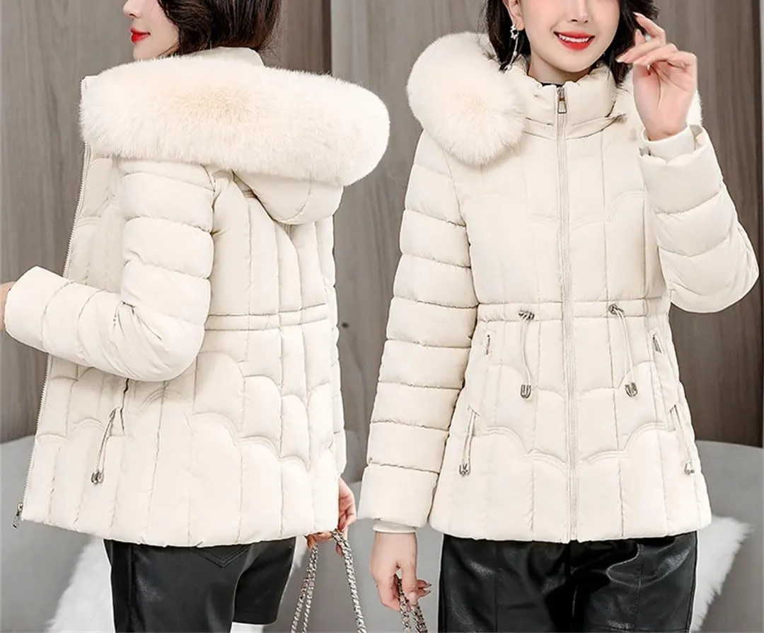 Women Winter Down Jacket Parkas Fashion Warm Cotton Padded Coat Short Overcoat Hooded Overwear Tops
