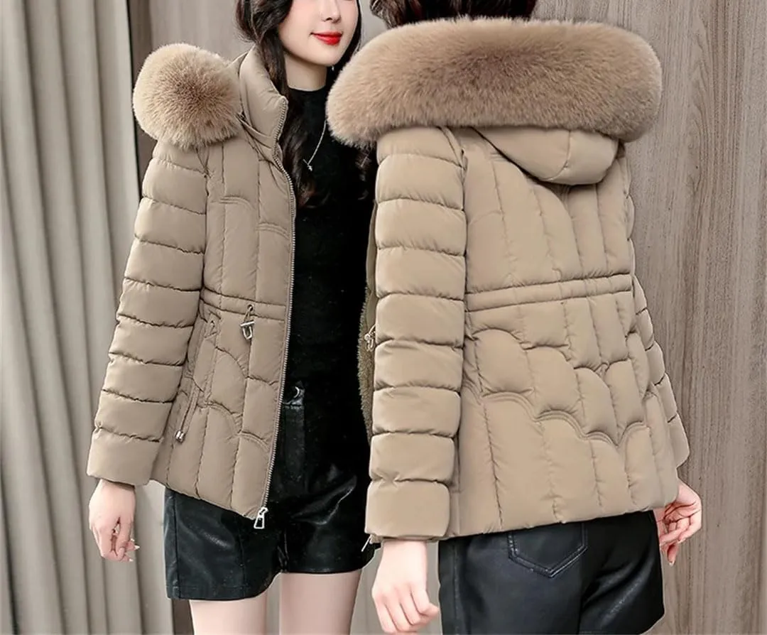 Women Winter Down Jacket Parkas Fashion Warm Cotton Padded Coat Short Overcoat Hooded Overwear Tops