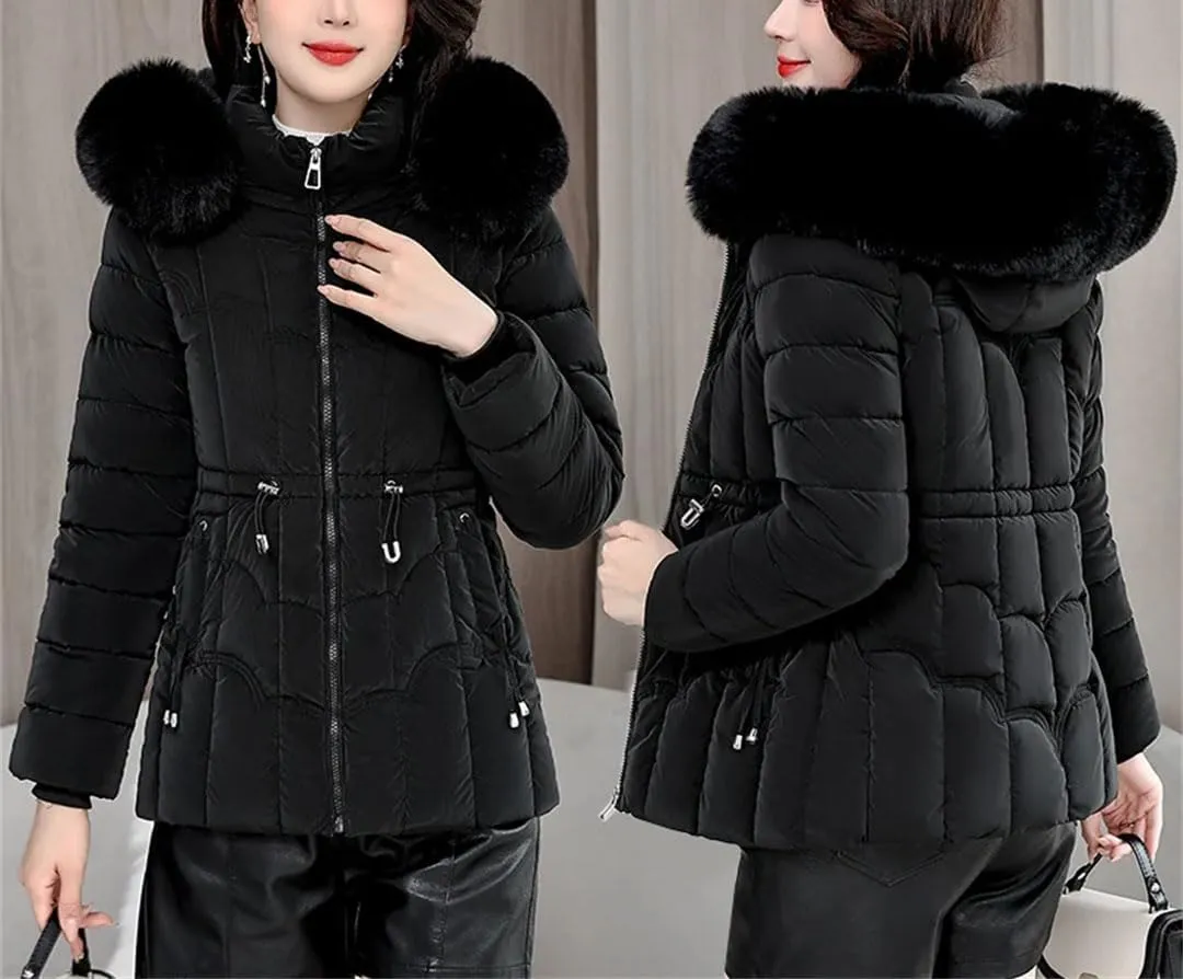 Women Winter Down Jacket Parkas Fashion Warm Cotton Padded Coat Short Overcoat Hooded Overwear Tops