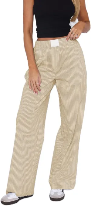 Women Y2k Striped Pants Wide Leg Striped Print Lounge Pants Elastic High Waist Pinstripe Pajama Summer Trousers