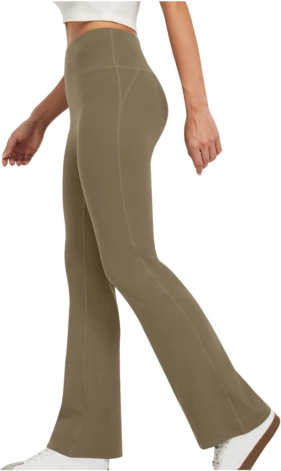 Womens Athletic Gym Yoga Pants Trendy Cozy Flared Leg Workout Yoga Leggings Stretch High Waist Butt Lifting Trousers