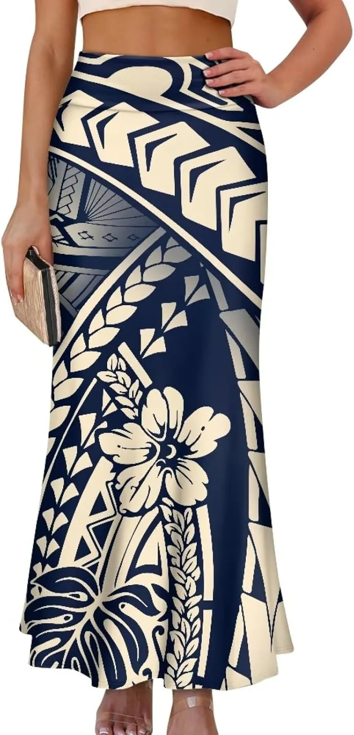 Womens Bohemian Skirts High Waist Skirt with Zipper Lightweight Soft Long Maxi Skirts Summer Fashion