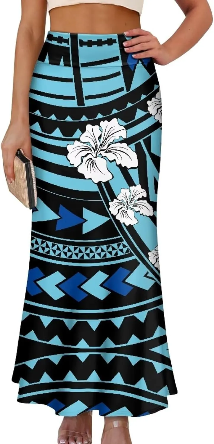 Womens Bohemian Skirts High Waist Skirt with Zipper Lightweight Soft Long Maxi Skirts Summer Fashion
