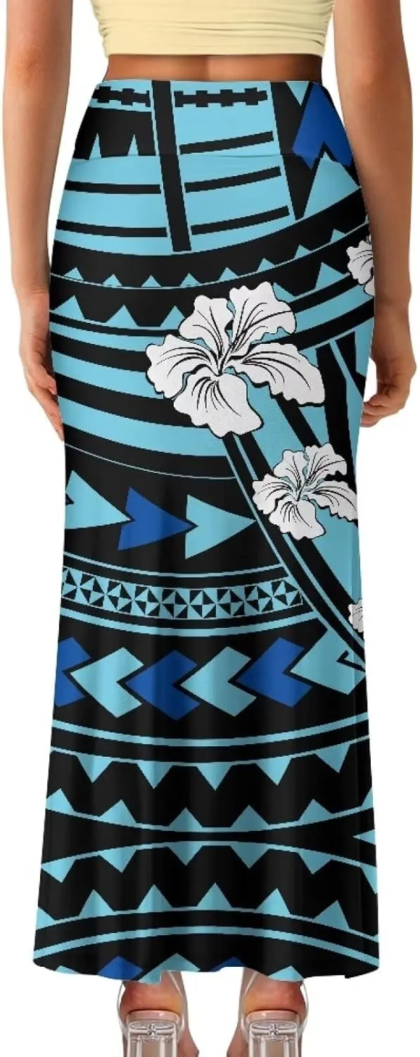 Womens Bohemian Skirts High Waist Skirt with Zipper Lightweight Soft Long Maxi Skirts Summer Fashion
