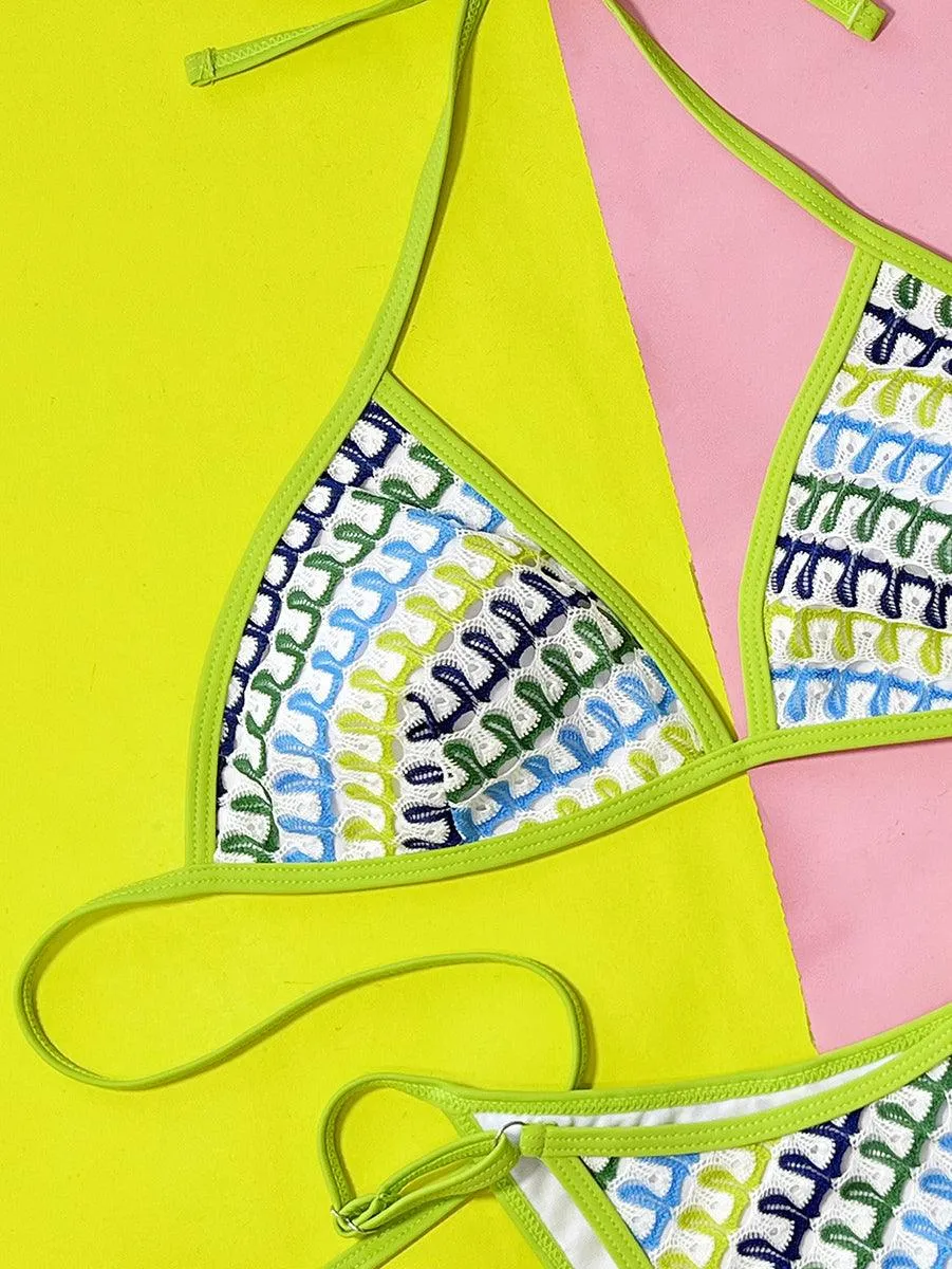 Women's Brazilian Micro String Bikini Set | Sexy Jacquard Swimwear