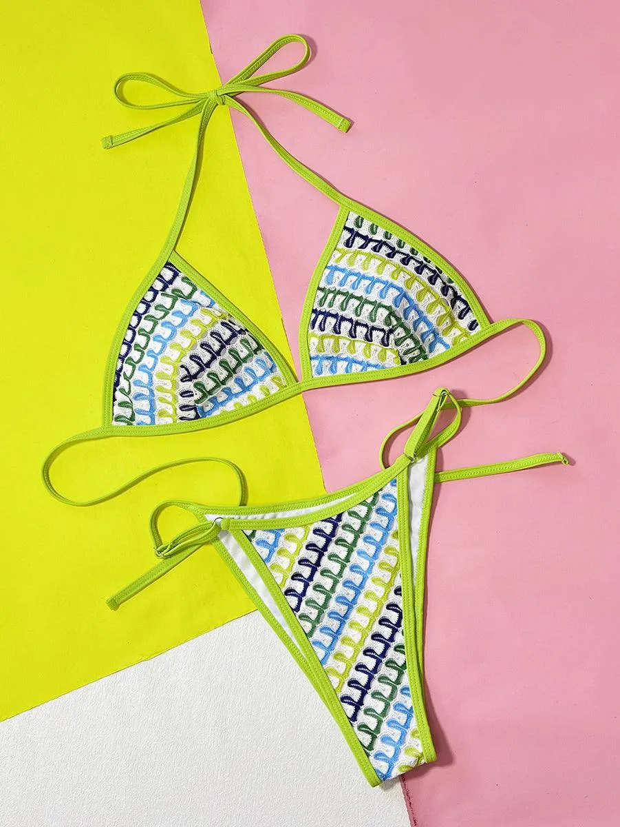 Women's Brazilian Micro String Bikini Set | Sexy Jacquard Swimwear