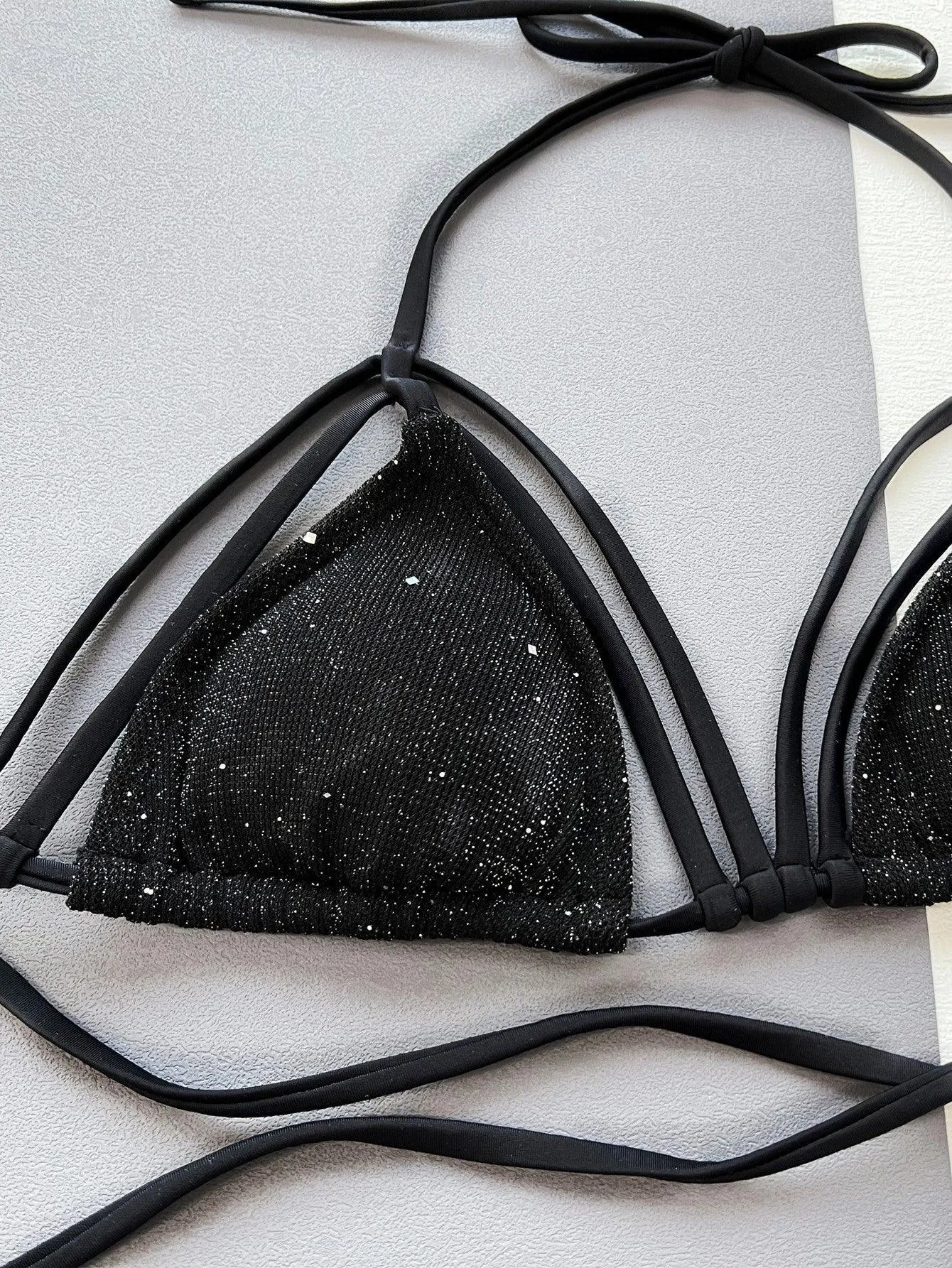 Women's Chic Black Strap Bikini Set - Sexy Swimwear GFIT