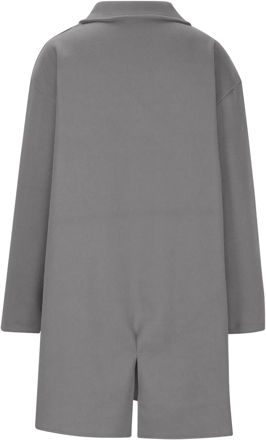 Womens Double Breasted Mid Long Trench Coat 2024 Lapel Collar Pea Coats Winter Wool with Pockets Outerwear