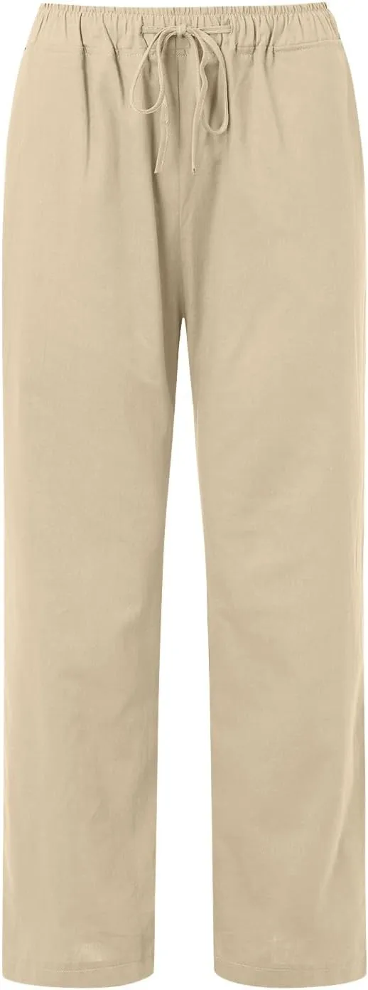 Women's Fleece Lined Pants Winter Active Vacation Trousers with Pockets Water Resistant Straight Leg