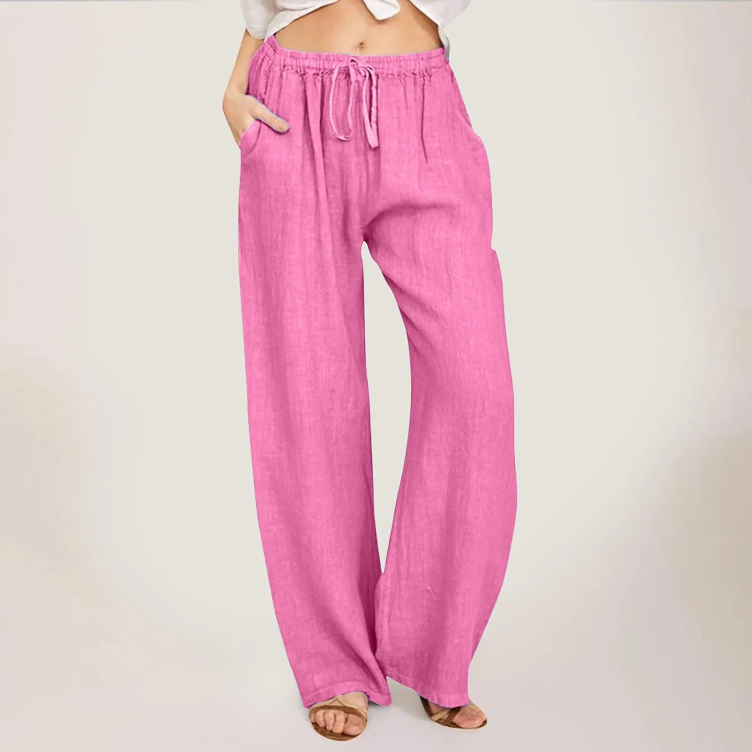 Women's Fleece Lined Pants Winter Active Vacation Trousers with Pockets Water Resistant Straight Leg