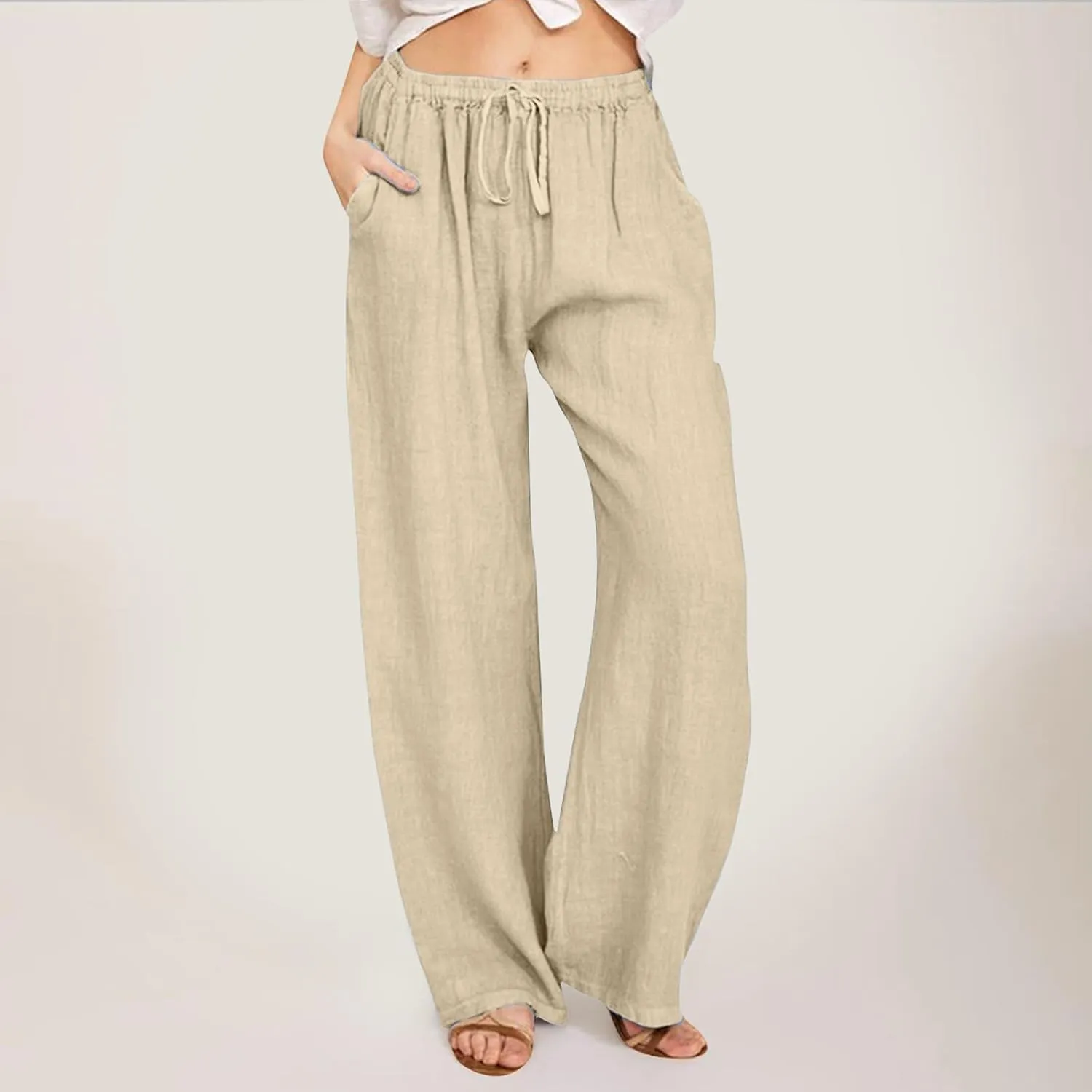 Women's Fleece Lined Pants Winter Active Vacation Trousers with Pockets Water Resistant Straight Leg