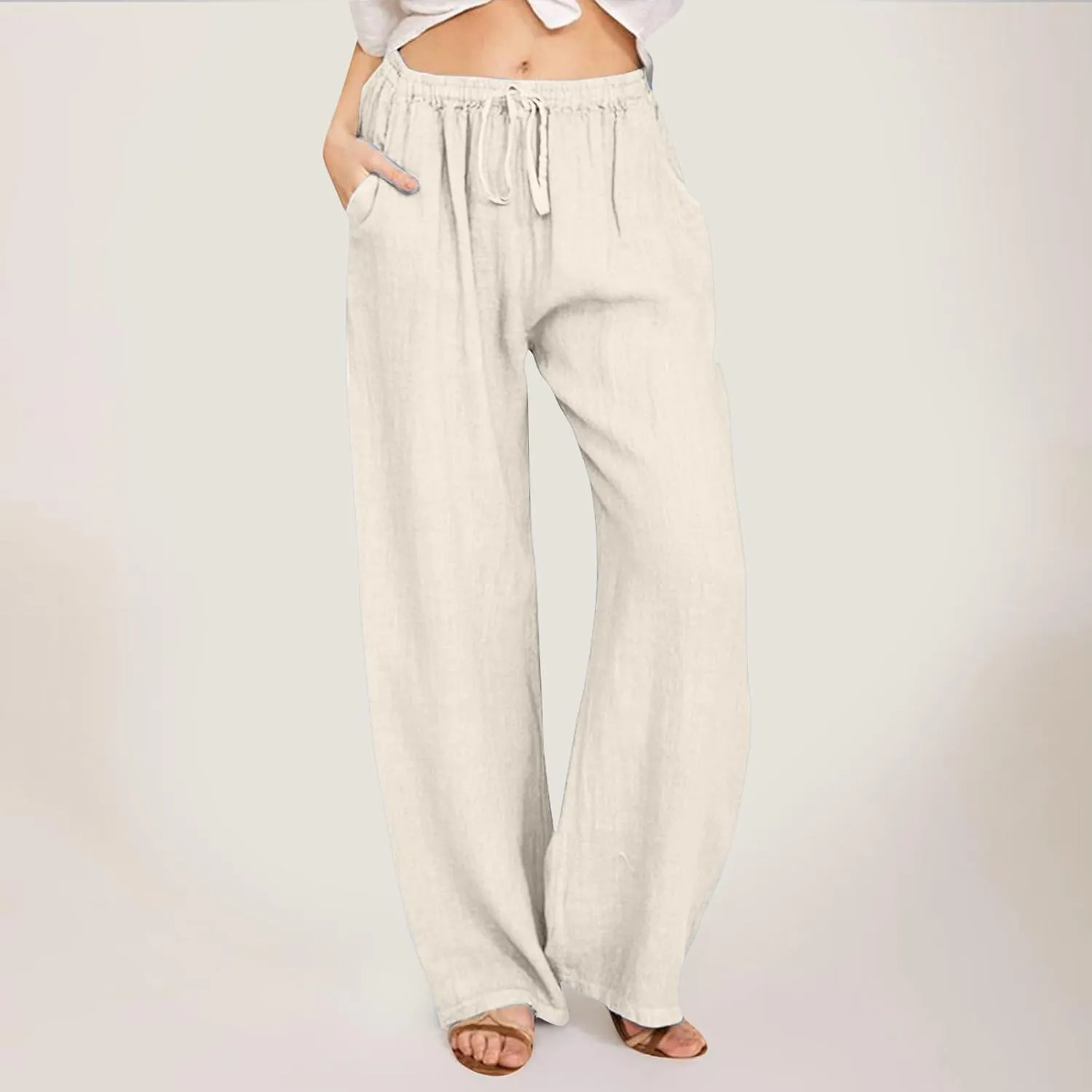 Women's Fleece Lined Pants Winter Active Vacation Trousers with Pockets Water Resistant Straight Leg