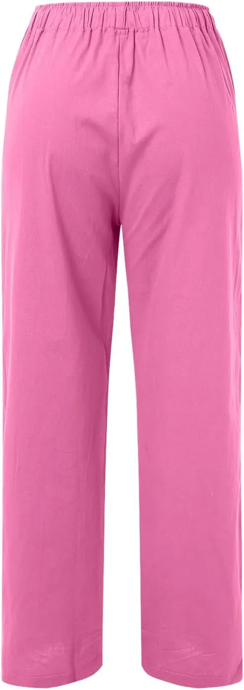 Women's Fleece Lined Pants Winter Active Vacation Trousers with Pockets Water Resistant Straight Leg