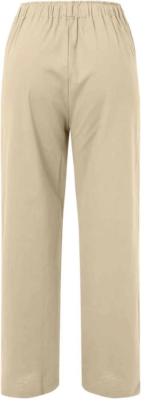 Women's Fleece Lined Pants Winter Active Vacation Trousers with Pockets Water Resistant Straight Leg