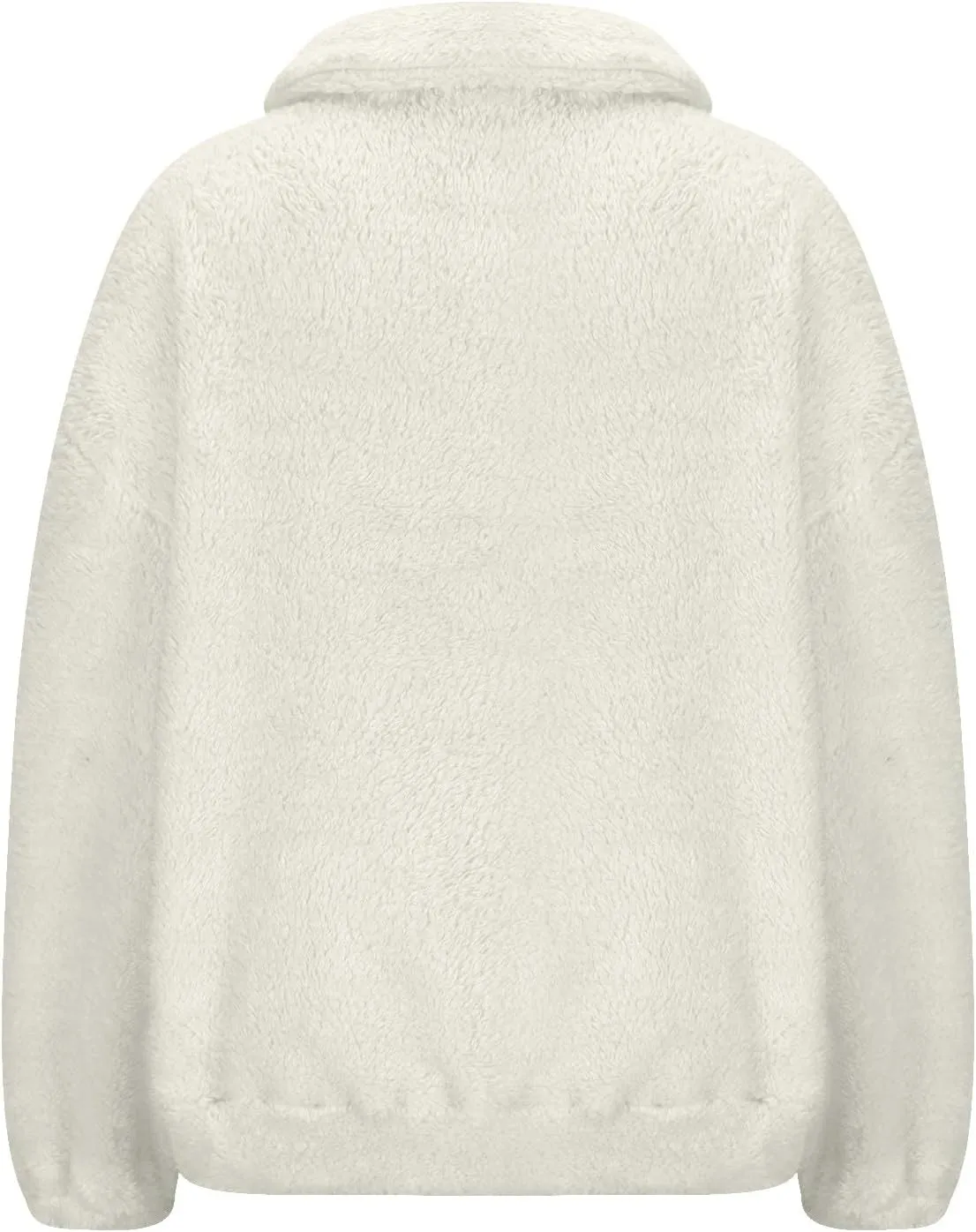 Womens Fleece Pullover Fuzzy Half Zip Sweater Oversized Sherpa Sweatshirt with Pockets Warm Winter Clothes for Women