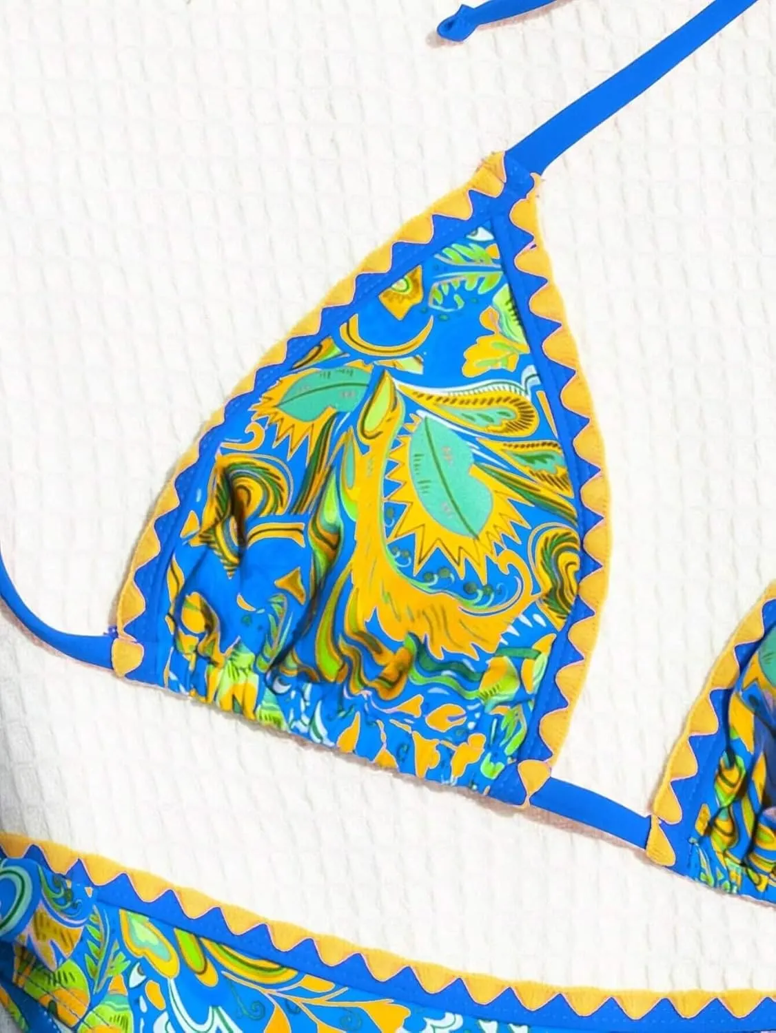 Women's Floral Cute Bathing Suit High Waisted Triangle Tie Side Swimsuit Bikini Set