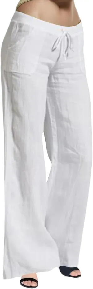 Women's Flowy Wide Leg Pants Winter Flowy Vacation Leggings with Pockets Solid Color Water Resistant