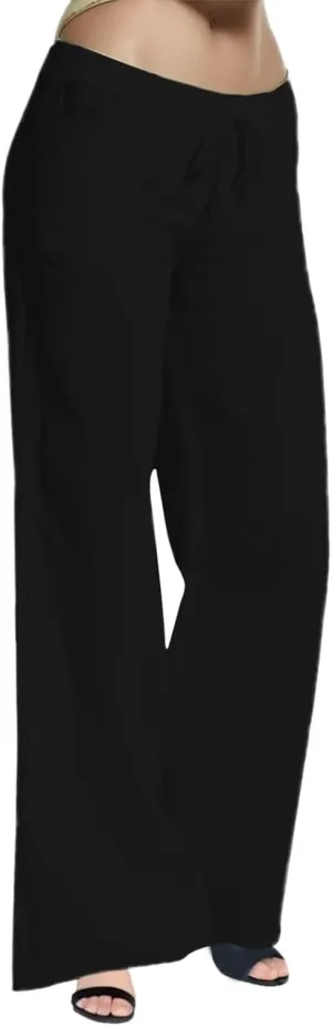 Women's Flowy Wide Leg Pants Winter Flowy Vacation Leggings with Pockets Solid Color Water Resistant