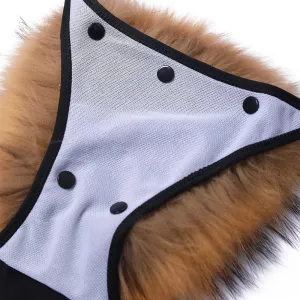 Womens Furry Faux Fur Bikini Sets Two Piece Halter String Triangle Swimsuits Bathing Suit