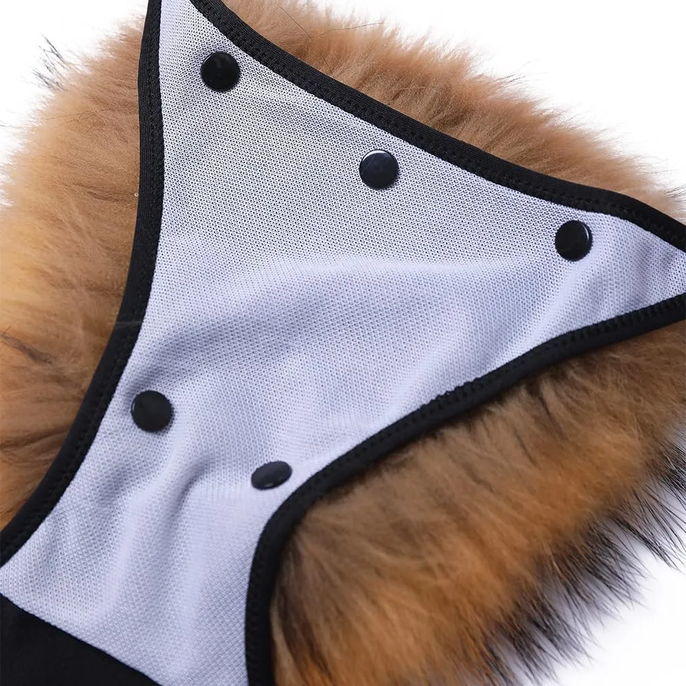 Womens Furry Faux Fur Bikini Sets Two Piece Halter String Triangle Swimsuits Bathing Suit
